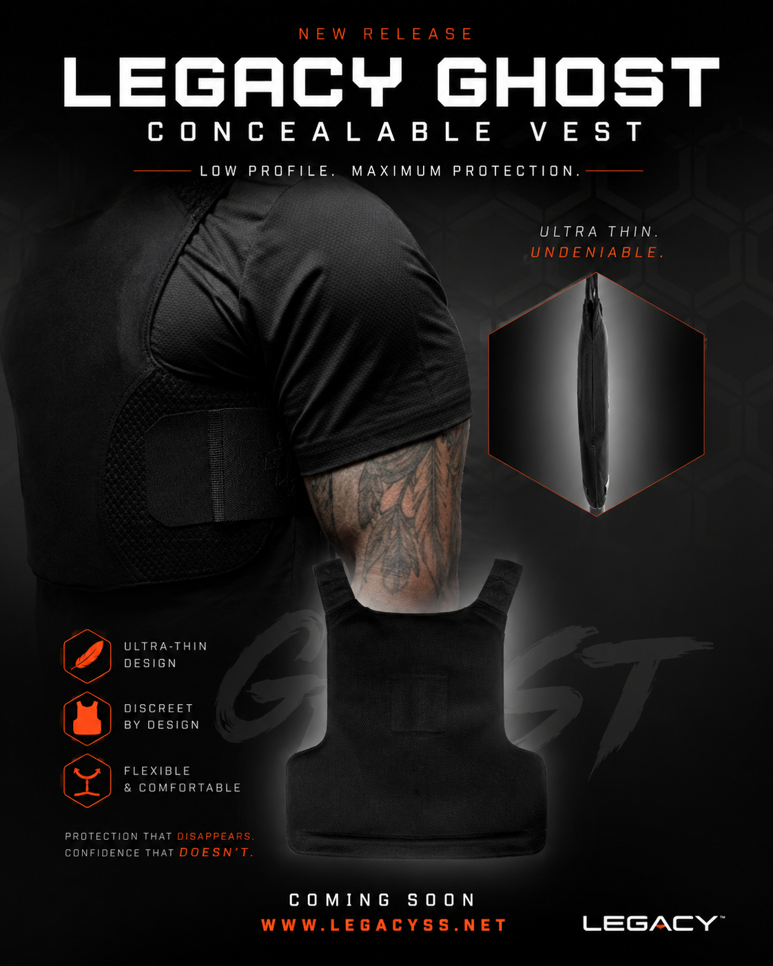 Legacy Ghost™ Concealable Vest – Ultra-Thin Low-Profile Body Armor - Image 19
