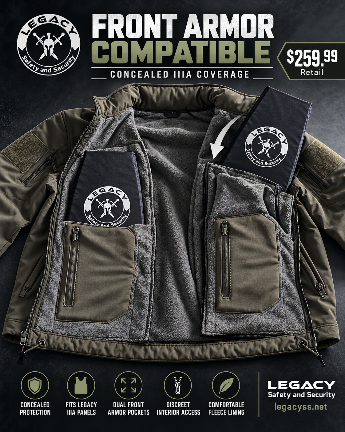 Legacy Spec Ops Soft Shell Jacket – Level IIIA Armor Compatible - Image 5